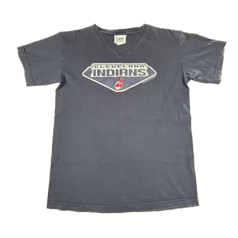 Vintage 2001 Lee Sport‎ Blue Cleveland Indians MLB Graphic T-Shirt Youth Large